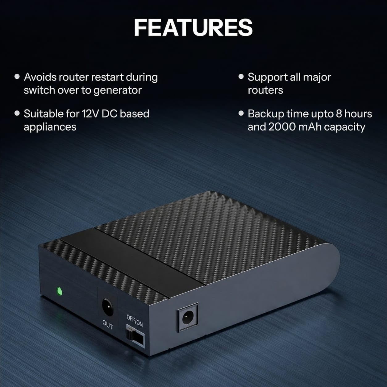 Darkwoof 12V Mini Wifi Router UPS WiFi Broadband Fiber Modem - Image 3