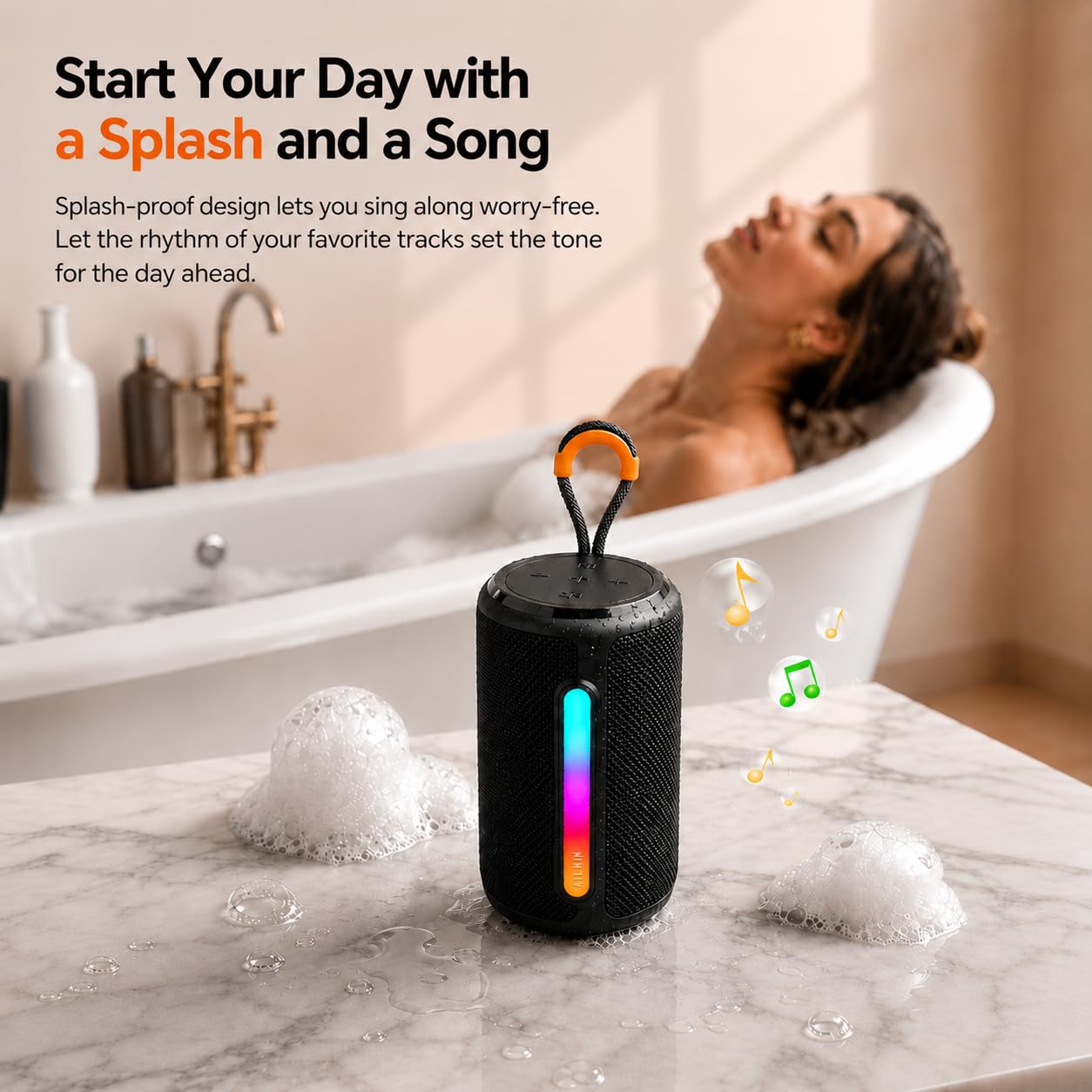 8W AILKIN Portable Bluetooth Speakers Wireless ,Powerful Sound, 360 Surround Sound - Image 4