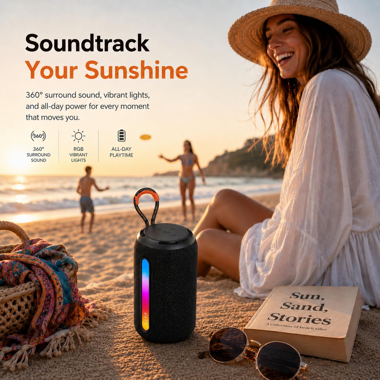 8W AILKIN Portable Bluetooth Speakers Wireless ,Powerful Sound, 360 Surround Sound - Image 6