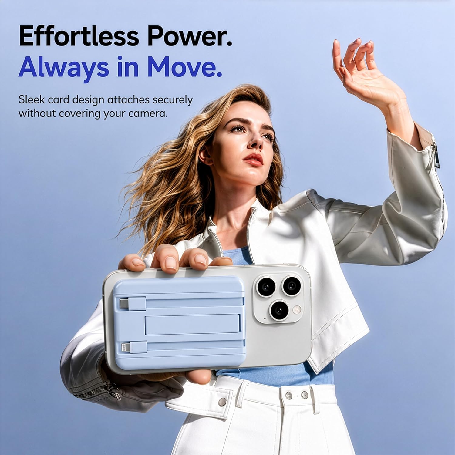 AILKIN 10000mAh Power Bank with MagSafe Wireless Charging Blue - Image 5