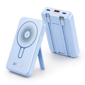 AILKIN 10000mAh Power Bank with MagSafe Wireless Charging Blue