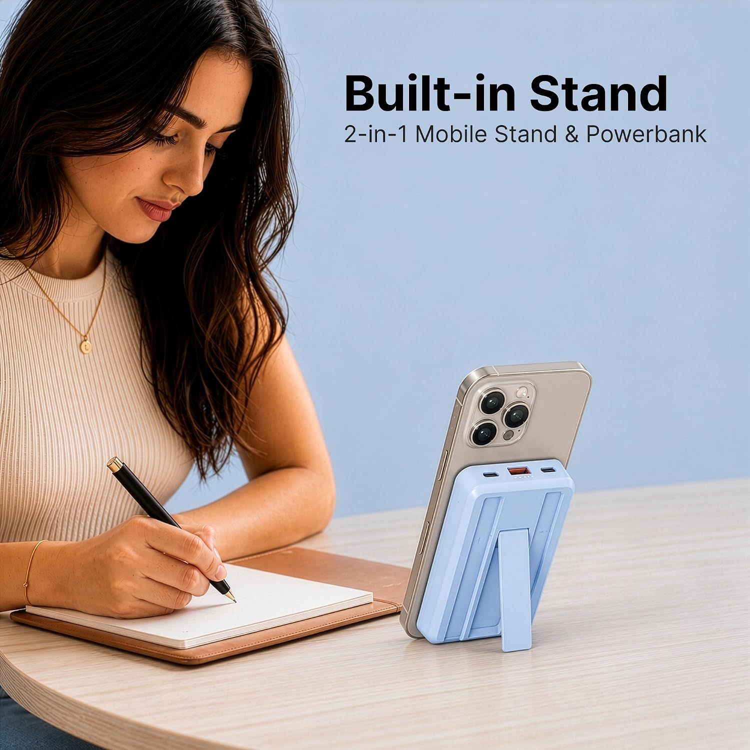 AILKIN 10000mAh Power Bank with MagSafe Wireless Charging Blue - Image 8